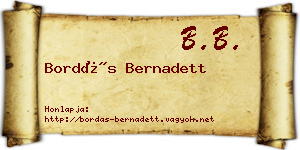 Bordás Bernadett névjegykártya