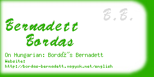 bernadett bordas business card
